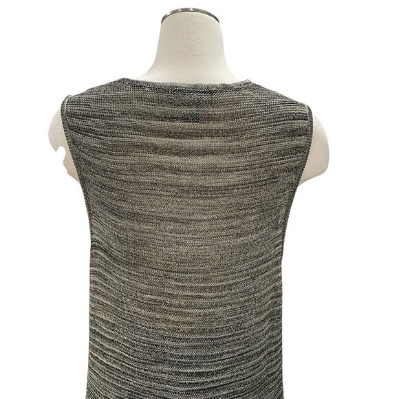 INC Metallic Knit Drape Neck Tank Olive Green Sparkle Sleeveless Top Large - Picture 11 of 12
